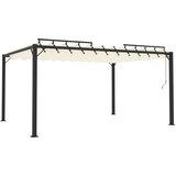  Sjenica s rešetkastim krovom 3 x 4 m krem tkanina i aluminij | shoptok.hr