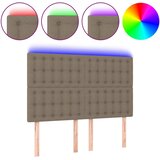  LED uzglavlje smeđesivo 144x5x118/128 cm od tkanine | shoptok.hr