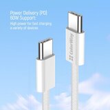 COLORWAY Kabel Type-C - Type-C (pleteni pamuk) (PD Brzo Punjenje 60W) 3.0A 1m sivi | shoptok.hr