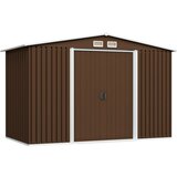 vidaXL Vrtna skladiščna lopa rjava 257x205x178 cm jeklena Cene