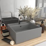 vidaXL Luksuzni kvadratni umivaonik mat svjetlosivi 41x41 cm keramički | shoptok.hr