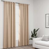  Zavjese za zamračivanje s kukama 2 kom bež 140 x 225 cm | shoptok.hr