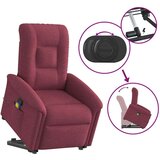vidaXL Masažni naslonjač na podizanje od tkanine crvena boja vina | shoptok.hr