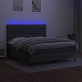 Krevet box spring s madracem LED tamnosivi 180x200 cm tkanina | shoptok.hr