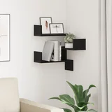 vidaXL kutna polica Crni hrast Konstruirano drvo 40 x 40 x 49.5 cm