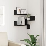 vidaXL Stenska vogalna polica Črni hrast Inženirski les 40 x 40 x 49,5 cm | Shoptok.si