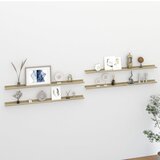 The Living Store Stenske police 4 kosi bele in sonoma hrast 115x9x3 cm - Stenska Polica, (21554387) Cene