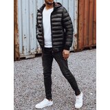 DStreet Men's quilted jacket with hood black Cene