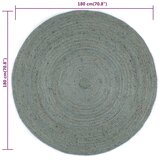  Ručno rađeni tepih od jute okrugli 180 cm maslinastozeleni | shoptok.hr