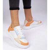 D/CEO marka niezdefiniowana White-orange sporty sneakers in eco-leather Lavilia | ePonuda.com
