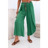 Kesi Włoski Women's viscose trousers with leg slit green | Shoptok.si