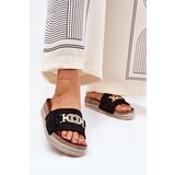 Boto Women's Slippers With Golden Detail On Platform With Glitter Black Eanes Cijene