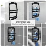 Wenko Črna plastična viseča/z namestitvijo brez vrtanja kopalniška polica Universal – | Shoptok.si