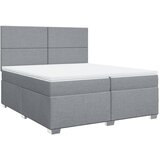  Krevet s oprugama i madracem svjetlosivi 200 x 200cm od tkanine | shoptok.hr