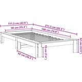  Okvir kreveta bez madraca bijeli 90 x 190 cm masivna borovina | shoptok.hr
