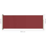 vidaXL Zložljiva stranska tenda za teraso 220x600 cm rdeča | Shoptok.si