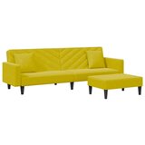  2-dijelni set sofa s jastucima žuti baršunasti | shoptok.hr