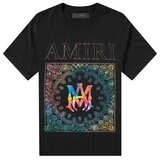Amiri Majice s kratkimi rokavi RAINBOW BANDANA TEE BLACK Črna Cene