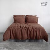 Linen Tales Temno rjava enojna lanena posteljnina 140x200 cm Chocolate – Cene