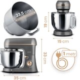 Berdsen BD-756 planetarni mešalnik 1400 W – posoda 6 L, 6 hitrosti + Pulse, srebrno-zlatna | Shoptok.si
