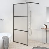Pregrada za tuširanje 100 x 195 cm s mutnim staklom ESG crna | shoptok.hr