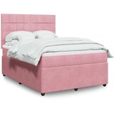  Krevet s oprugama i madracem ružičasti 140x190 cm baršunasti | shoptok.hr