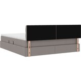  Krevet S LED lampica s pohranom Sivo-smeđa 160 x 200 cm tkanina | shoptok.hr