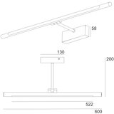  LED kupatilsko svetlo za ogledalo MIRROR, 8W/230V, 4000K, IP44, 60 cm, crno | Eponuda.com
