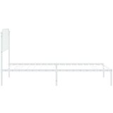 Metalni Kovinski posteljni okvir z vzglavjem bel 100x200 cm | Shoptok.si