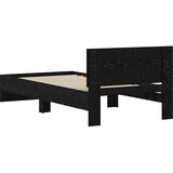  Okvir kreveta s uzglavljem s uzglavljem Crni hrast 90 x 200 cm | shoptok.hr