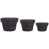  3-dijelni set košara za drva za ogrjev tamnosmeđi od vrbe | shoptok.hr