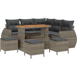  Sjedeća garnitura za vrt 9 kom. 8-Broj sjedala Siva poliratan 110 x 55 x 71 cm | Shoptok.si