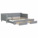  Dnevni krevet na razvlačenje svjetlosivi 90 x 190 cm od tkanine | shoptok.hr