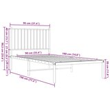 Metalni okvir za krevet s uzglavljem bijeli 90 x 190 cm | shoptok.hr