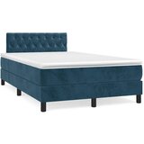 Box spring krevet s madracem tamnoplavi 120 x 200 cm baršunasti | shoptok.hr