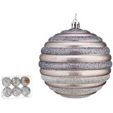  Set božićnih kuglica krugovi 10 cm Srebrna Plastika (6 kom.) | shoptok.hr
