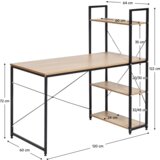 Kondela Pisalna/večnamenska miza, barva hrasta/črna, VEINA | Shoptok.si