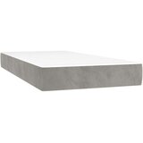 vidaXL Box spring postelja z vzmetnico LED sv. siva 120x190 cm žamet | Shoptok.si