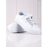 TRENDI White children's sneakers with silver glitter | shoptok.hr