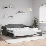 vidaXL Izvlečna dnevna postelja temno siva 100x200 cm blago Cene