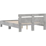  Okvir kreveta s uzglavljem siva boja betona 120x190 cm drveni | shoptok.hr