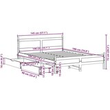 vidaXL Posteljni okvir brez vzmetnice 140x190 cm trdna borovina | Shoptok.si