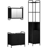  Set ormarića za kupaonicu 3 kom. Crni hrast 40 x 36 x 200,5 cm Slike