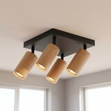 Brilagi LED RGBW prigušiva spot svetiljka SELE SQUARE 4xGU10/6,5W/230V crna/hrast | Eponuda.com
