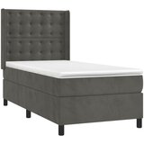  box spring s madracem LED tamnosivi 90x200 cm baršun | shoptok.hr
