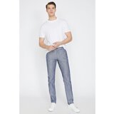 Koton Men's Blue Normal Waist Pocket Detailed Slim Fit Trousers | Shoptok.si