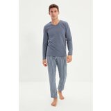 Trendyol Light Blue Printed Knitted Pajamas Set Cene