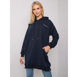 Fashion Hunters Ladies' navy blue hoodie Cene