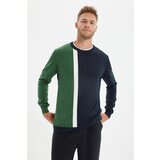 Trendyol Zeleni muški pleteni džemper sa vratom sa panelom Cene