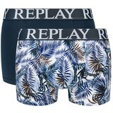 Replay Boxerky Boxer Style 7 T/C lišće 2kom Box - tamno plava/bijela Cene